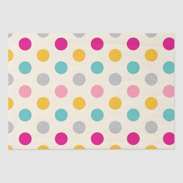 Colourful Girly Polka Dots Pattern Tissue Paper (Front)