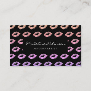 Colourful Glamour Glitter Kisses Business Card