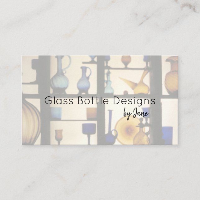 Colourful Glass Bottles Antique Business Card (Front)