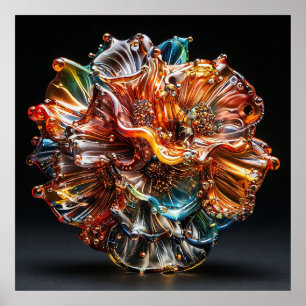 🌸 Colourful Glass Flower Art Decor Gift For Home