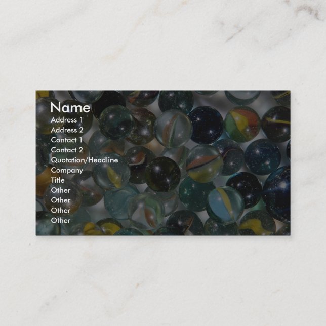 Colourful Glass marbles Business Card (Front)