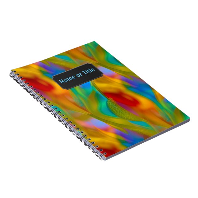 Colourful Glass Rainbow 'Flames' - own name / titl Notebook (Right Side)