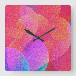 Colourful Glass Square Wall Clock