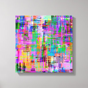 Colourful Glitch Screen Art Canvas Print