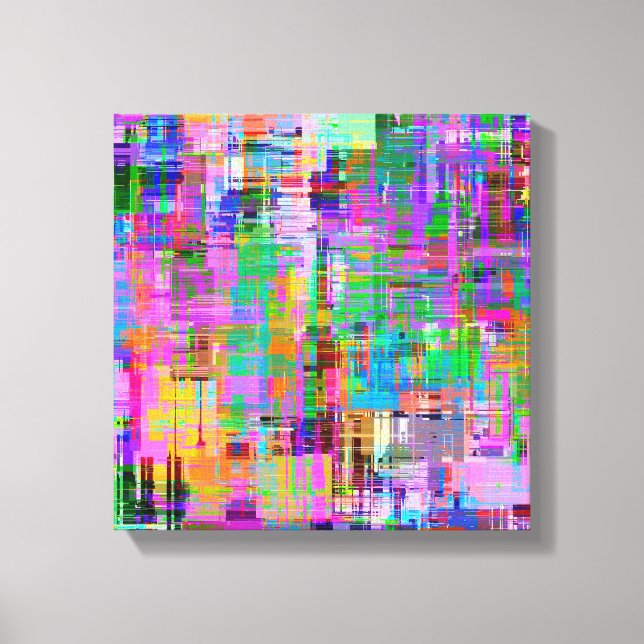 Colourful Glitch Screen Art Canvas Print (Front)