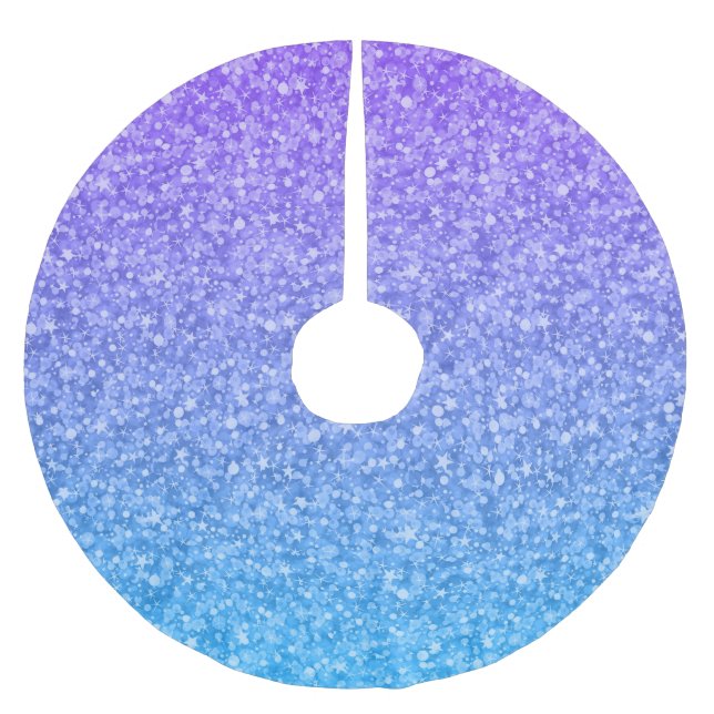 Colourful Glitter And Sparkles Pattern Brushed Polyester Tree Skirt (Front)