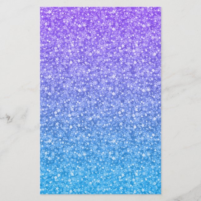 Colourful Glitter And Sparkles Pattern Stationery (Front)