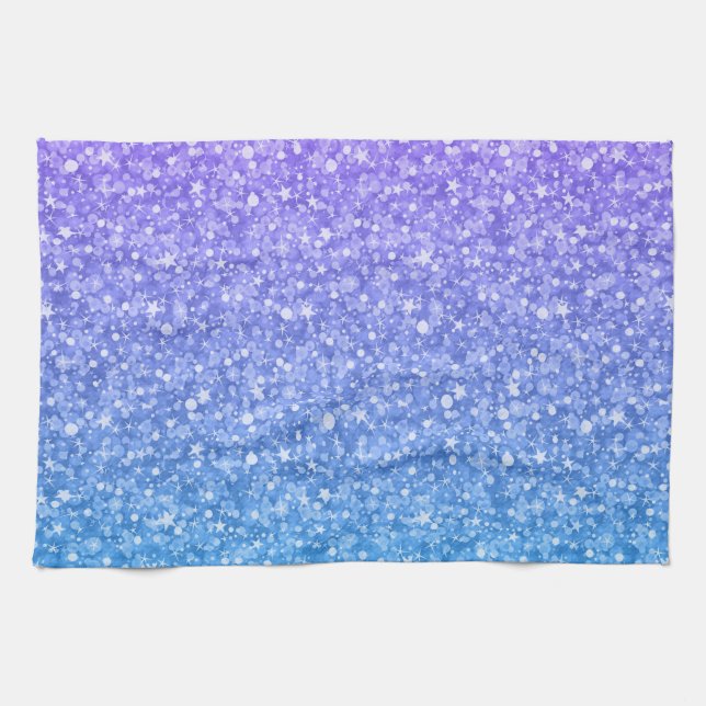 Colourful Glitter And Sparkles Pattern Tea Towel (Horizontal)