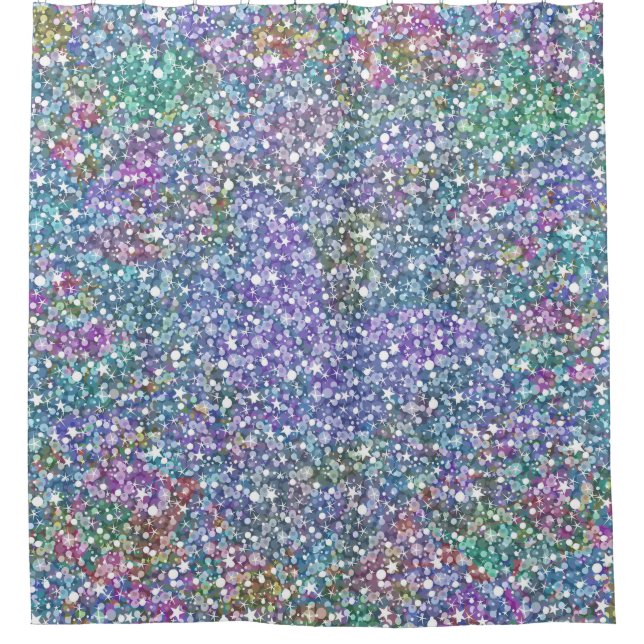 Colourful Glitter And Sparkles Shower Curtain (Front)