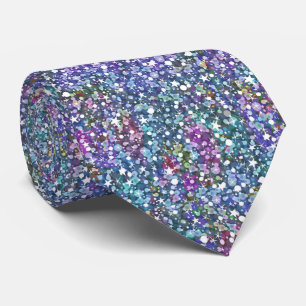 Colourful glitter and sparkles texture tie