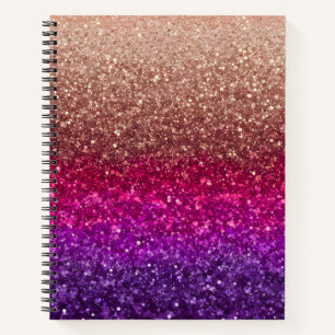 Colourful Glitter Art Spiral Notebook