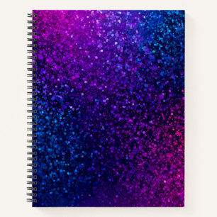 Colourful Glitter Art Spiral Notebook