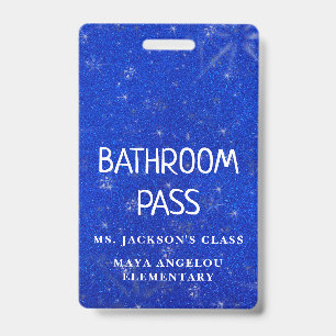 Colourful Glitter Back To School Bathroom Hall Pas ID Badge