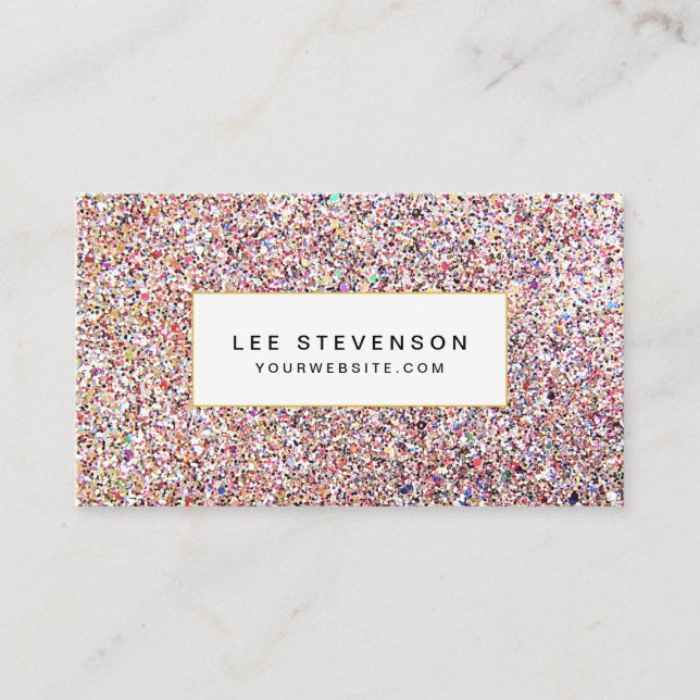 Colourful Glitter Business Card (Front)