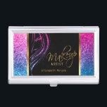 Colourful Glitter Girl with Black and Gold Business Card Holder<br><div class="desc">Professional Business Card Holders in a Colourful Glitter Girl with Black and Gold design print with DIY Text. 100% Customisable. Ready to Fill in the box(es) or Click on the CUSTOMIZE IT button to change, move, delete or add any of the text or graphics. Made with high resolution vector graphics...</div>