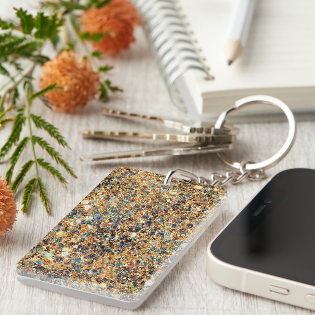 Colourful Glitter Key Chain (Front Right)
