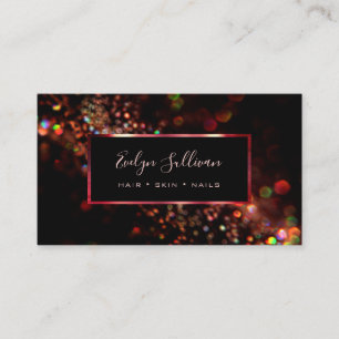 Colourful glitter lights business card