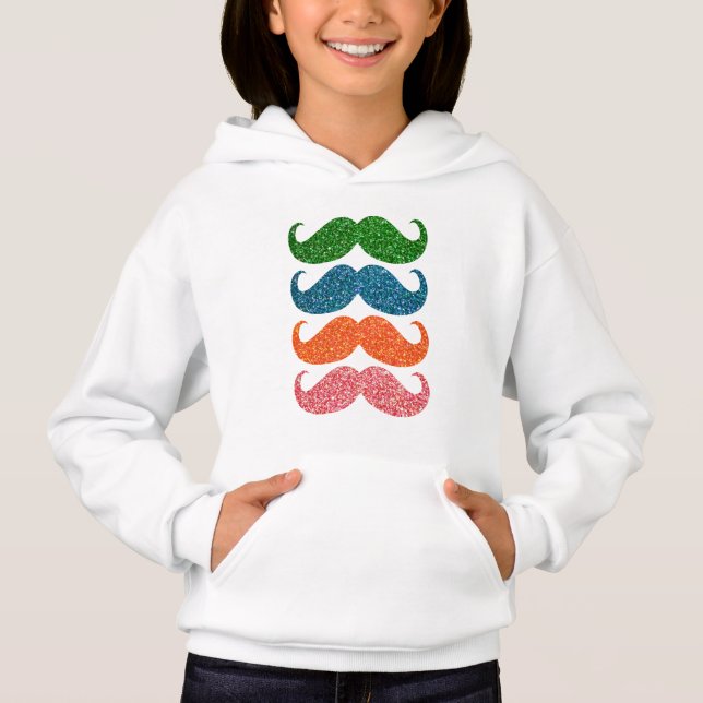 Colourful Glitter Moustache (Front)