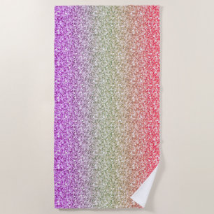 Colourful Glitter Pattern Beach Towel