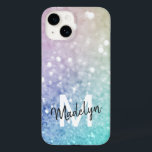 Colourful Glitter Pretty Bokeh Monogrammed Case-Mate iPhone 14 Case<br><div class="desc">Easily personalise this elegant colourful bokeh glitter pattern with your custom name and/or monogram.</div>