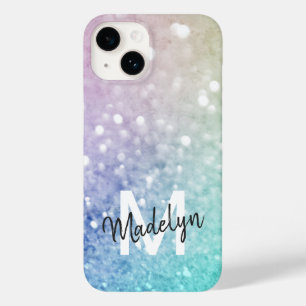 Colourful Glitter Pretty Bokeh Monogrammed Case-Mate iPhone 14 Case