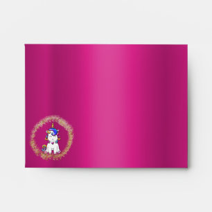 Colourful Glitter Unicorn Pink Envelopes
