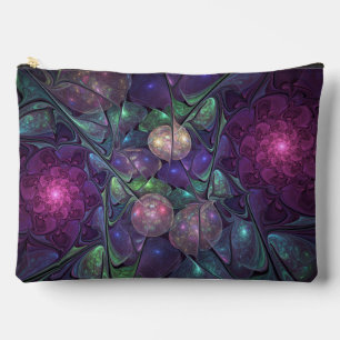 Colourful Glittering Modern Abstract Fractal Art Accessory Pouch