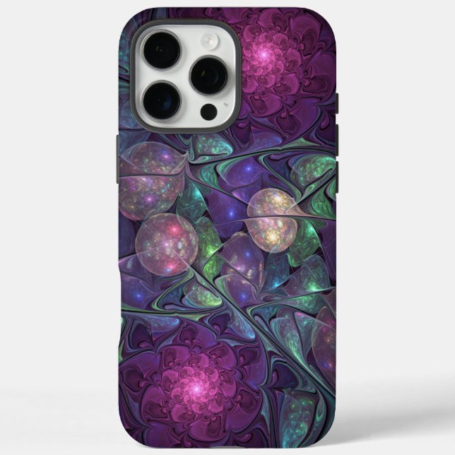 Colourful Glittering Modern Abstract Fractal Art Case-Mate iPhone Case (Back)