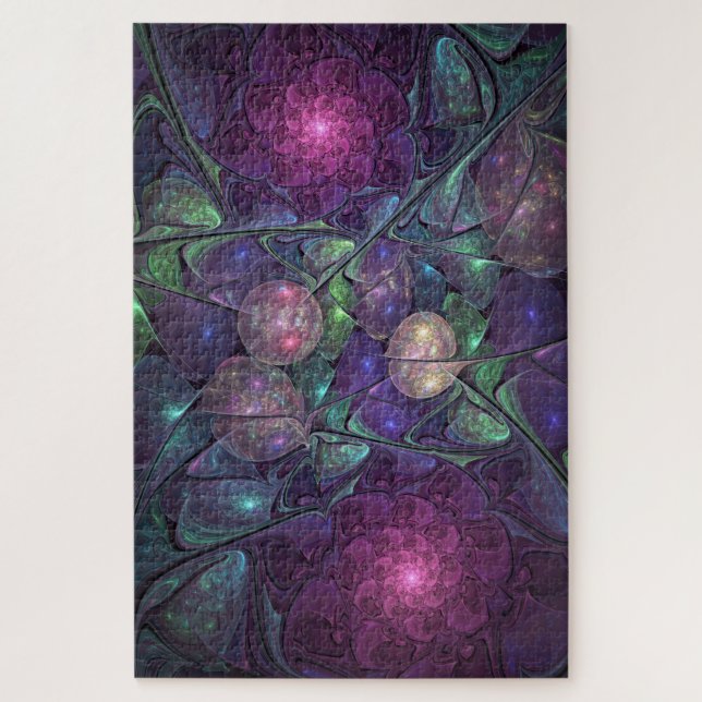 Colourful Glittering Modern Abstract Fractal Art Jigsaw Puzzle (Vertical)