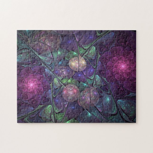 Colourful Glittering Modern Abstract Fractal Art Jigsaw Puzzle (Horizontal)