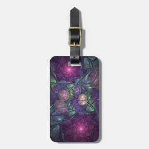Colourful Glittering Modern Abstract Fractal Art Luggage Tag