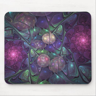 Colourful Glittering Modern Abstract Fractal Art Mouse Pad