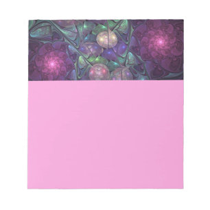 Colourful Glittering Modern Abstract Fractal Art Notepad