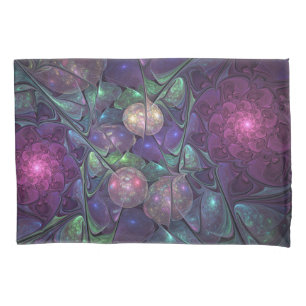 Colourful Glittering Modern Abstract Fractal Art Pillowcase
