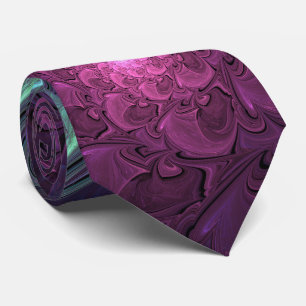 Colourful Glittering Modern Abstract Fractal Art Tie