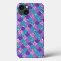 Colourful glittery mermaid scales pattern