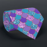 Colourful glittery mermaid scales pattern tie<br><div class="desc">Elegant,  colourful glittery mermaid scales modern geometric pattern.</div>
