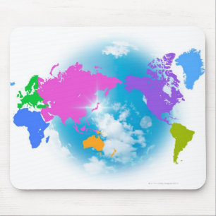 Colourful Global Map Mouse Pad