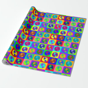 Colourful Globes Wrapping Paper