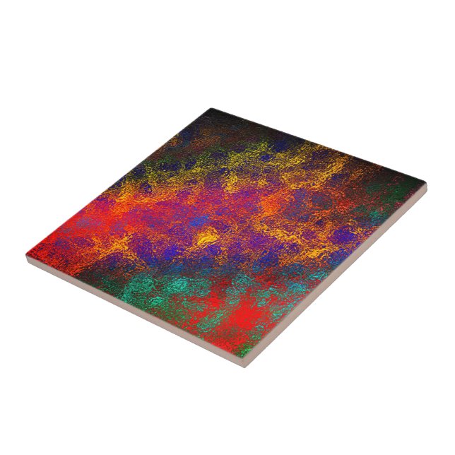 Colourful Glossy Lights Ceramic Tile Abstract (Side)