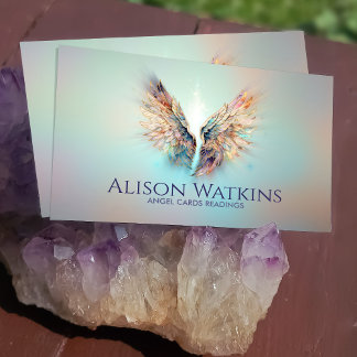 Colourful glowing Angel wings Business Card