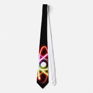Colourful Glowing Atom | Black Geek Gifts Tie