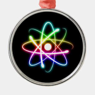 Colourful Glowing Atom Metal Tree Decoration
