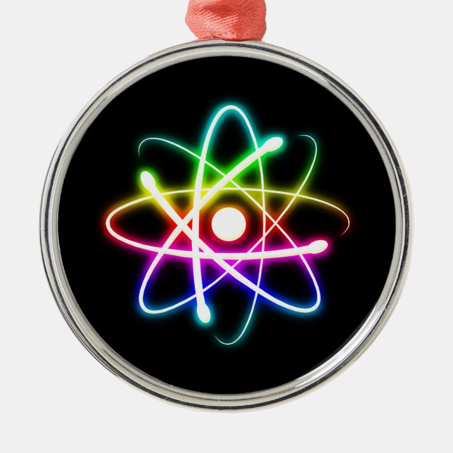 Colourful Glowing Atom Metal Tree Decoration (Front)