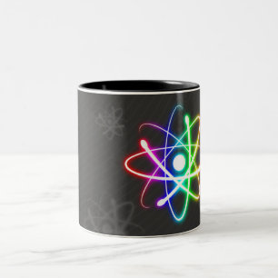 Colourful Glowing Atom - mug