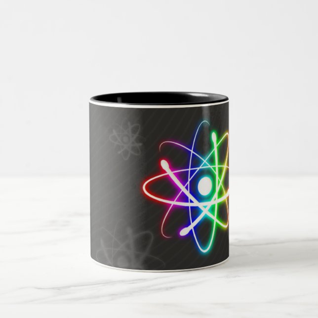 Colourful Glowing Atom - mug (Center)