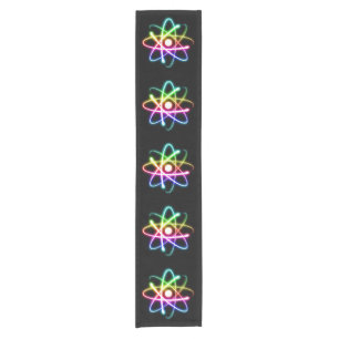 Colourful Glowing Atom Pattern Short Table Runner