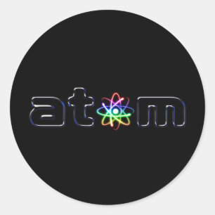 Colourful Glowing Atom - sticker