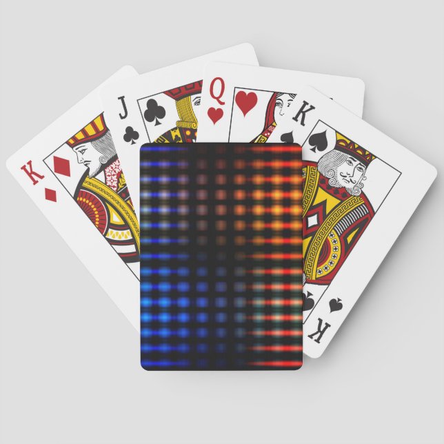 Colourful glowing lights playing cards (Back)
