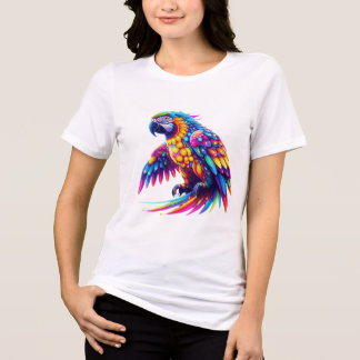 Colourful glowing parrot Tri-Blend shirt